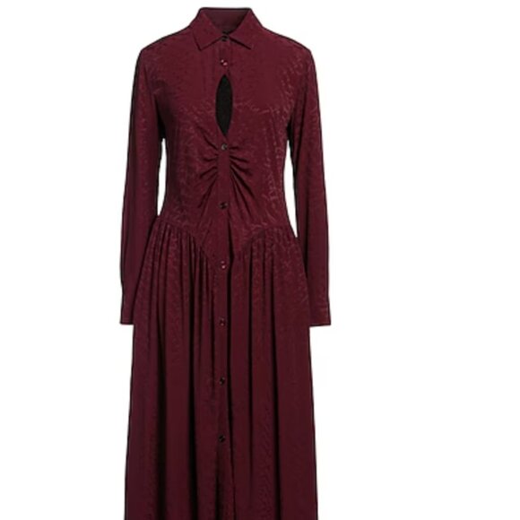 Pinko Midi Shirt Dress With Fluid Logo - Picture 2 of 7